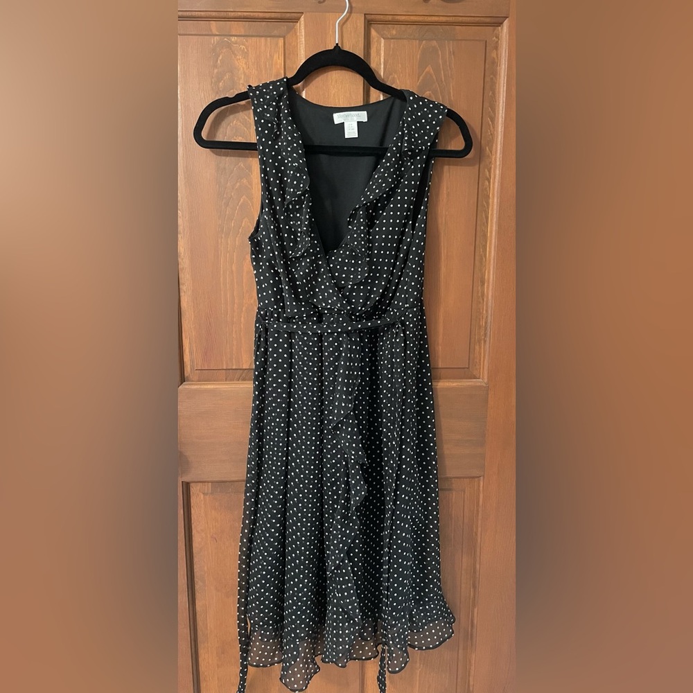 Motherhood Maternity Black and White Cowl Neck Midi Dress
